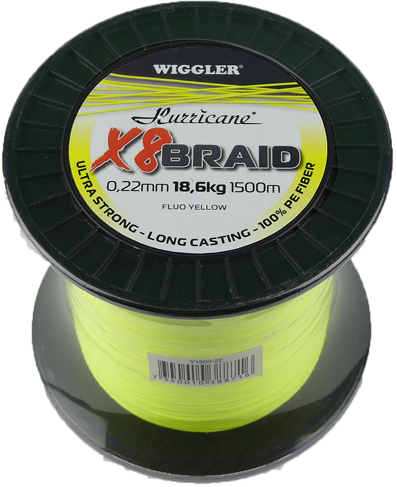 X8 Braid 1500 meter YELLOW / 0,12 MM