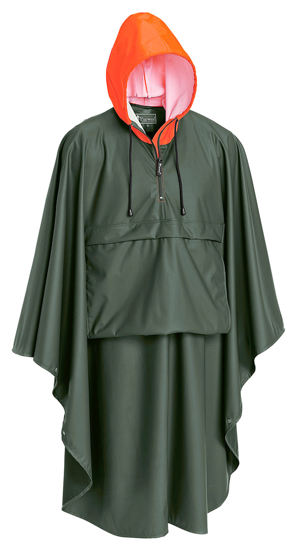 Poncho Gustav GRÖN/ORANGE / ONE SIZE