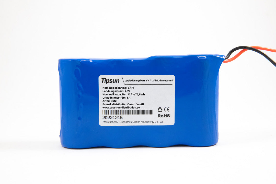 6V / 12Ah Litiumbatteri LiFePO4 ONE SIZE