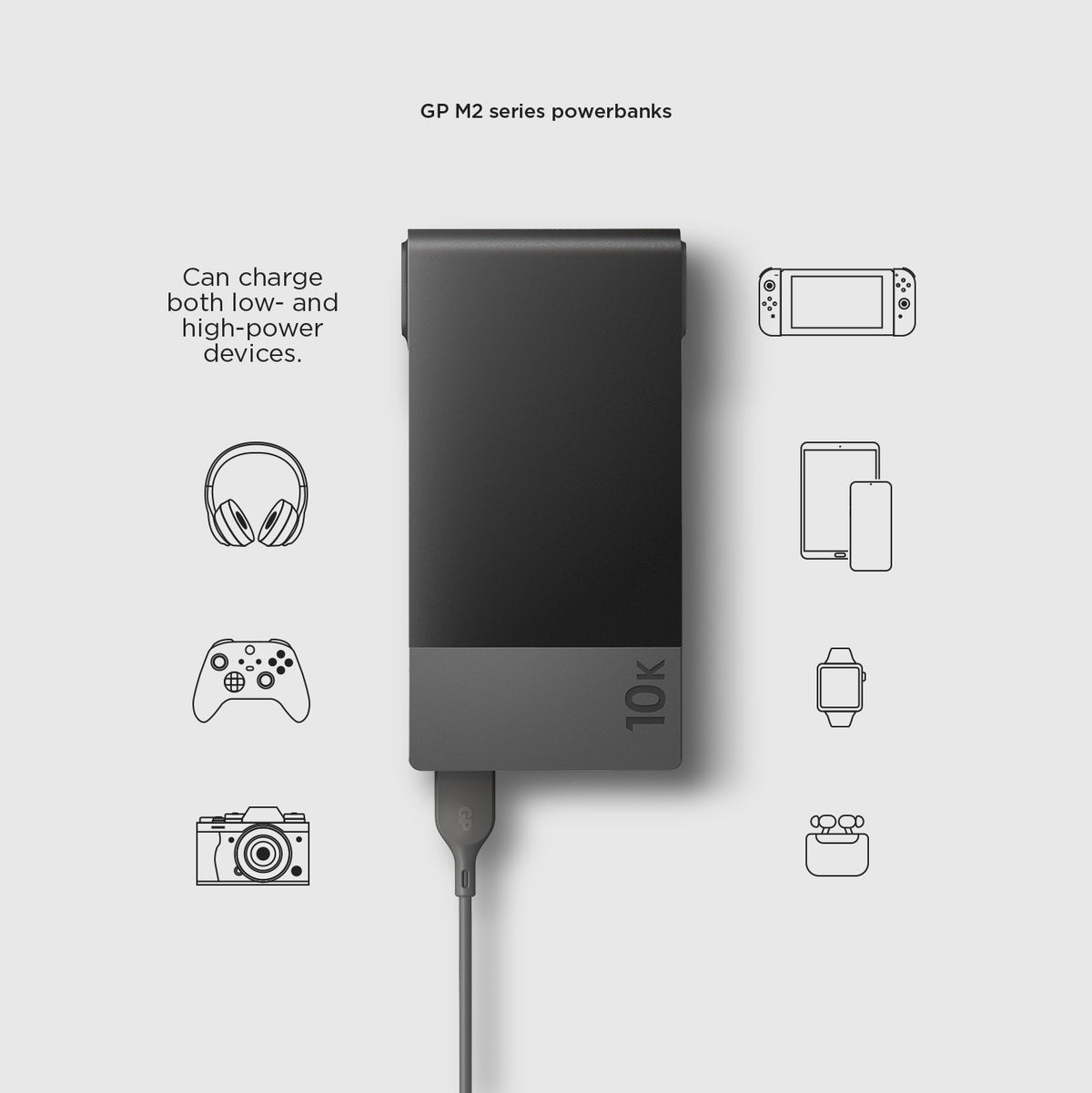 Powerbank M2 10000 mAh SVART / EN STL