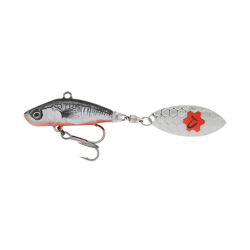3D Stickleback Tail Spin BLACK RED / 7 CM
