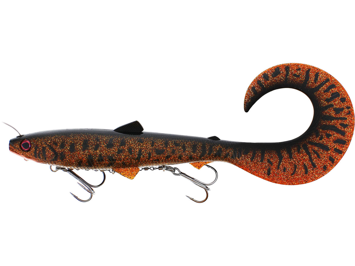 Bullteez Curlytail Inline MOTOROIL BURBOT / 33 CM OCH 230 GRAM