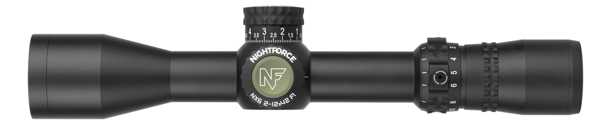 NX6 2-12x42 F1 FFP MIL Belyst Kikarsikte
