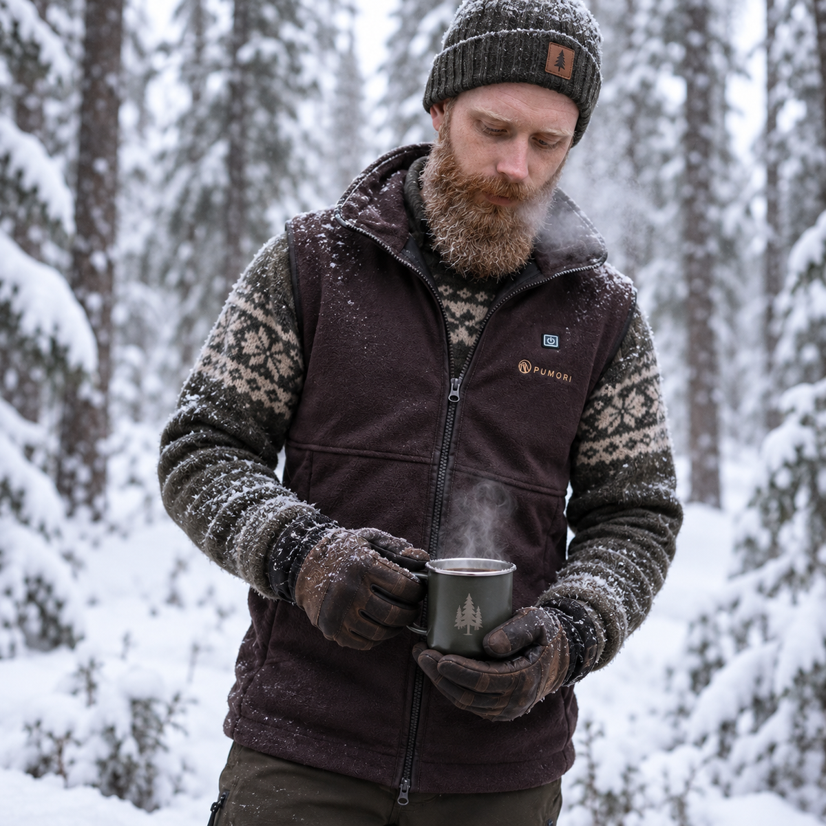 Pumori Fleece Värmeväst, inkl batteri