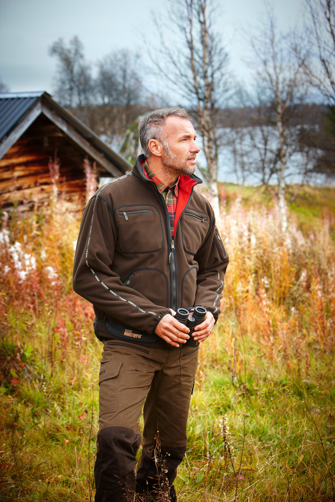 Kamko Fleece, Vändbar BRUN/RÖD / 3XL