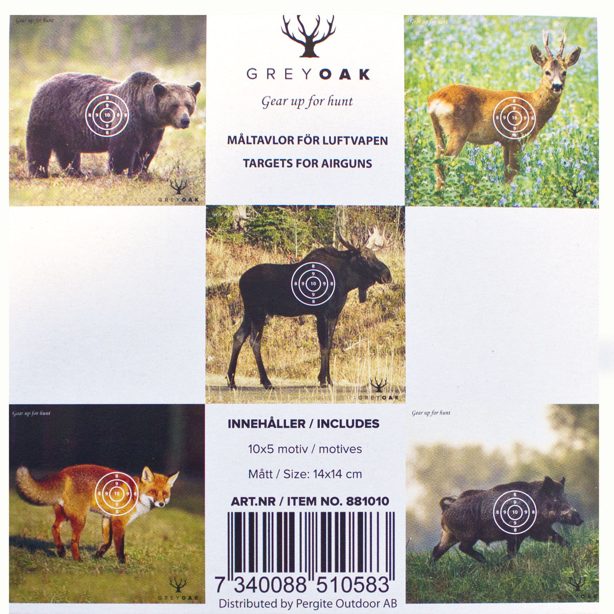 Måltavla för luftgevär/ Djurmotiv MULTICOLOR / 50-PACK
