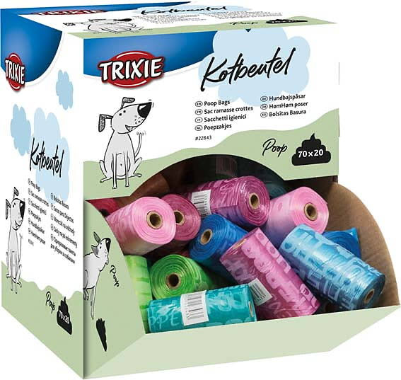 Bajspåsar, 20st påsar per rulle, blandade färger 20 ST