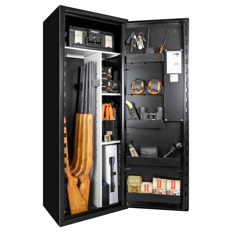 Vapenskåp Scandinavian Safe SP 88 med  brandbox Inkl Led-belysning och frakt! SVART / UTAN KODLÅS