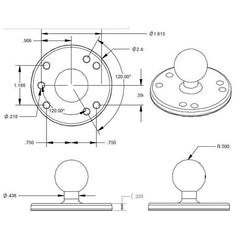 Rrund platta med kula (B-kula) ONE SIZE