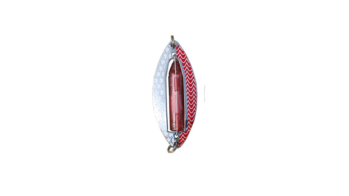 Rödingblänke Muskus SILVER/RÖD/VIT / 81 MM