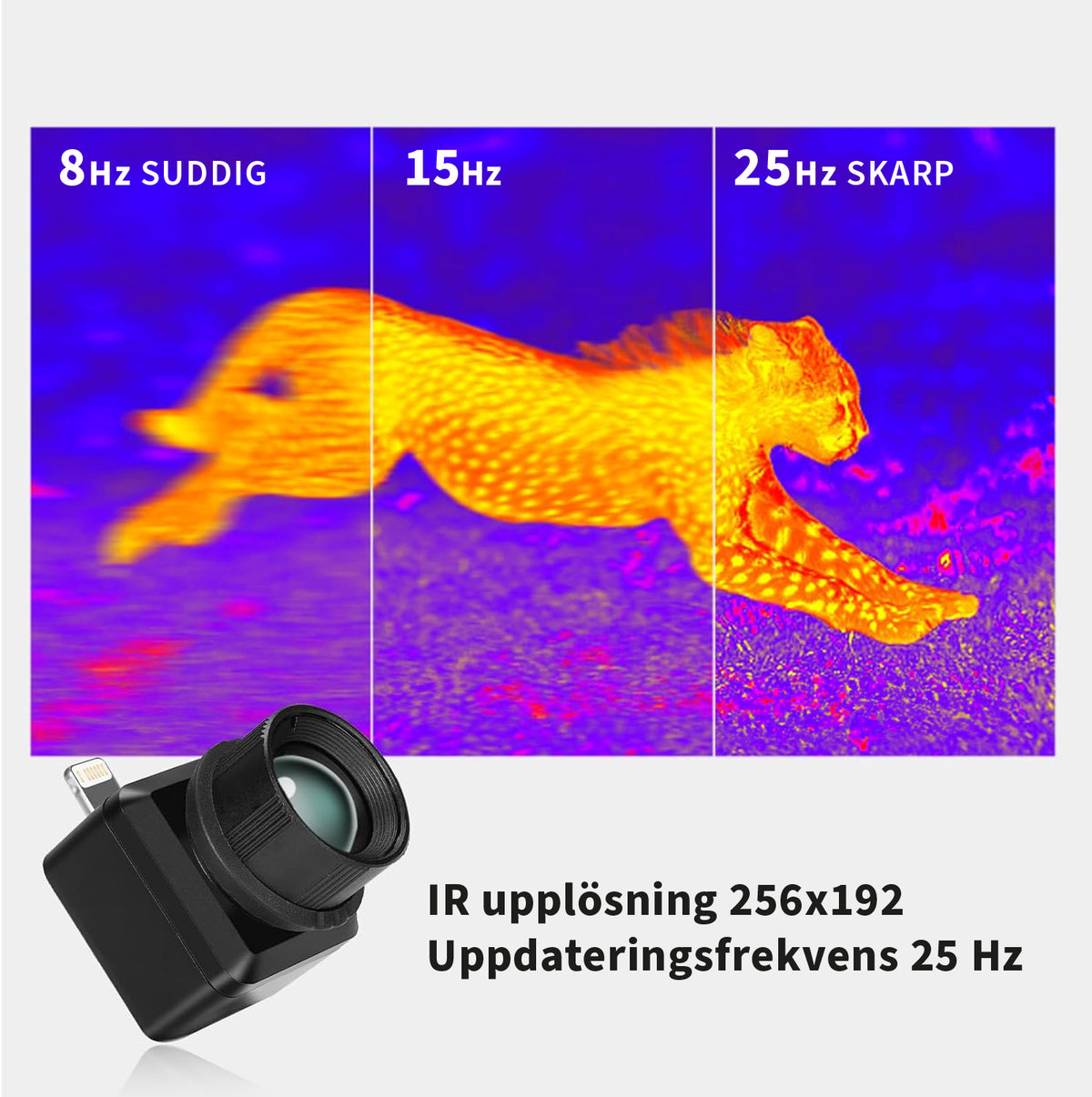 T2 PRO 256 x 192 Värmekamera För Android Mobiltelefoner Eller Plattor USB-C EN STL