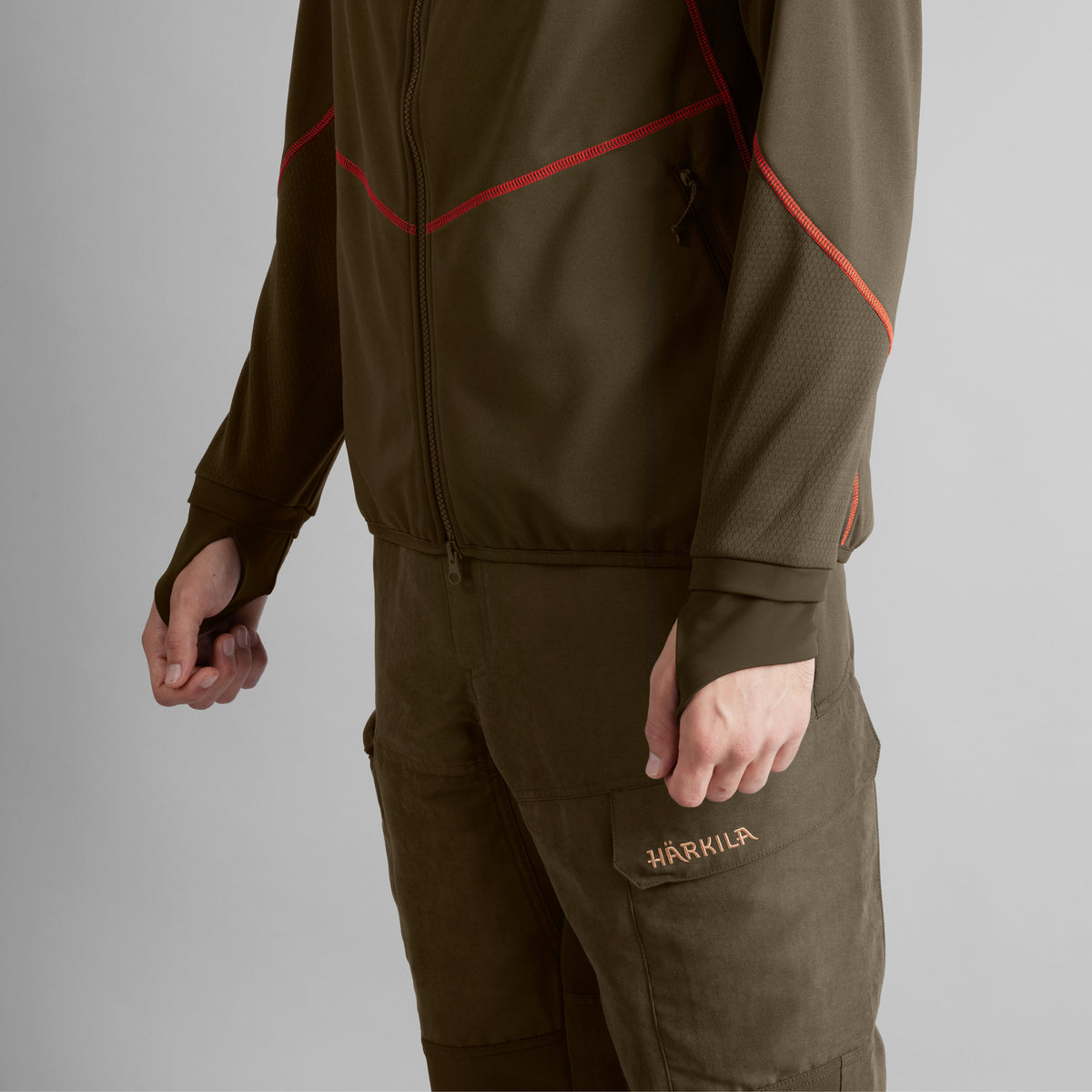 Scandinavian Fleece Jacka WILLOW GREEN/SHADOW BROWN / 3XL