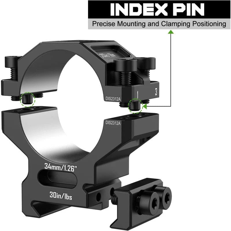 34 mm Picatinnyringar 7075 Aluminium