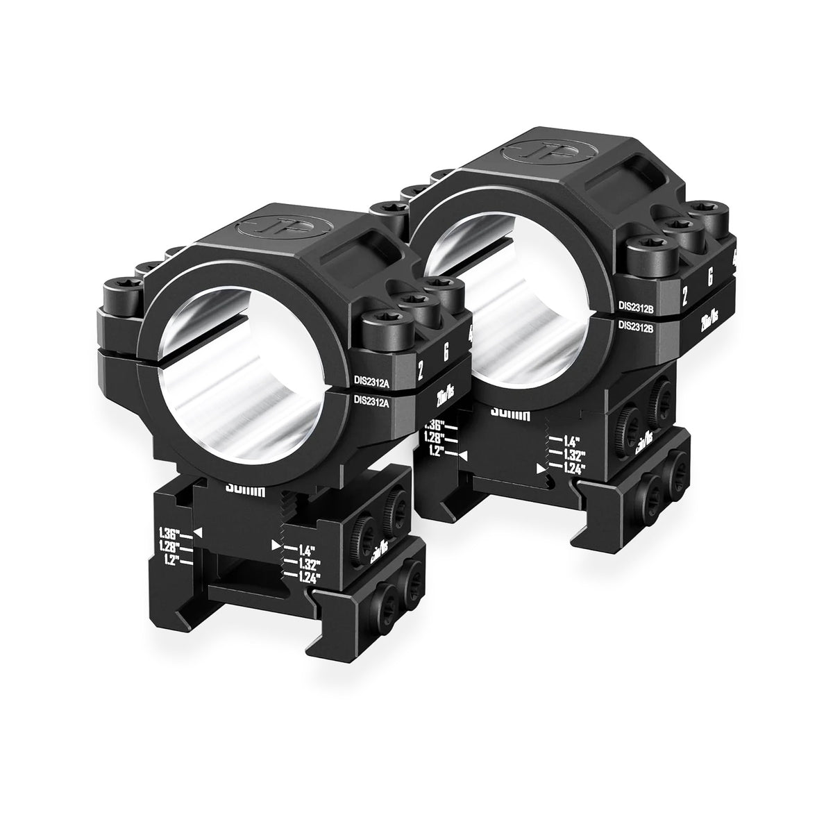 Justerbara Picatinnyringar, 30,40-35,56 mm